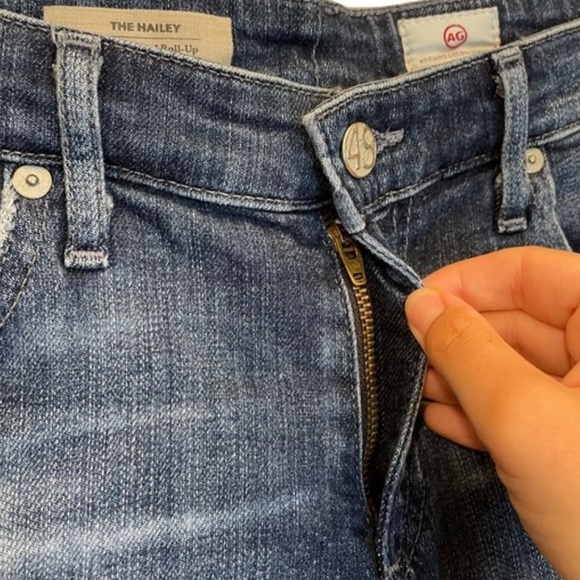 AG Hailey Ex Boyfriend Roll Up Blue Denim Short 30 jeans jean shorts bf EUC pant - Picture 2 of 8